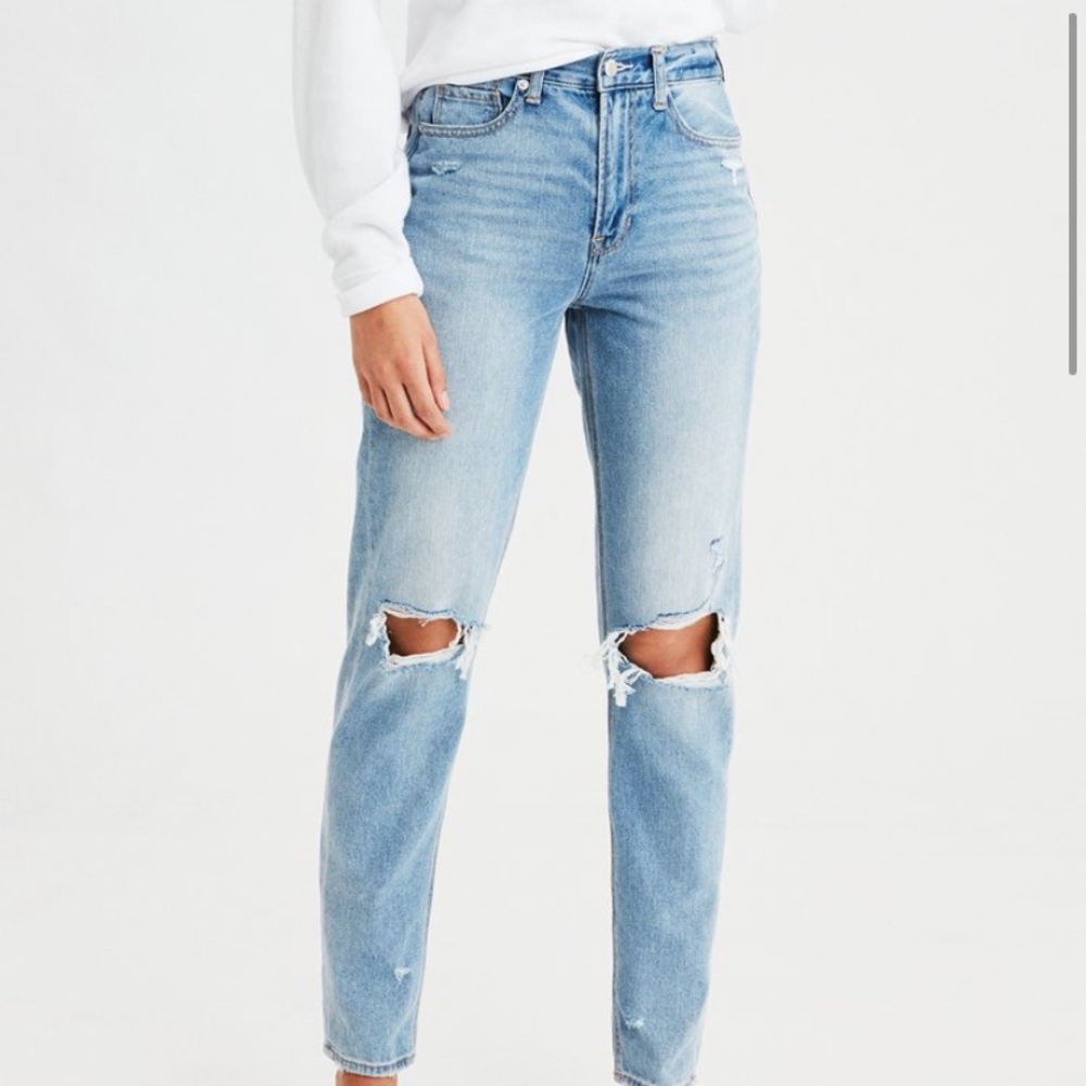 American eagle mom jeans. Worn twice, love them! But ordered the wrong size.